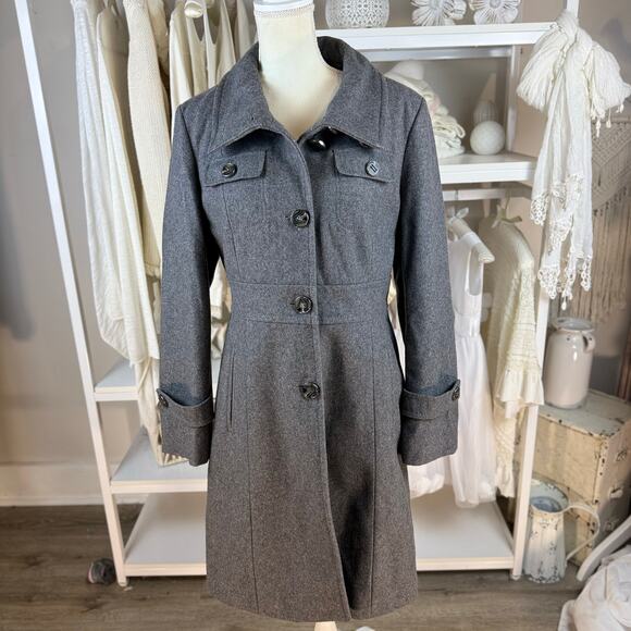 Kenneth Cole size 10 gray wool Peacoat, classic, wool blend office career SI-051 - Picture 1 of 13